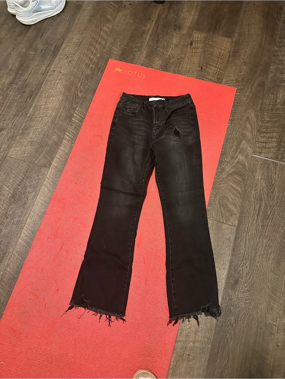 Altar'd State Black Frayed Hem Flare Jeans